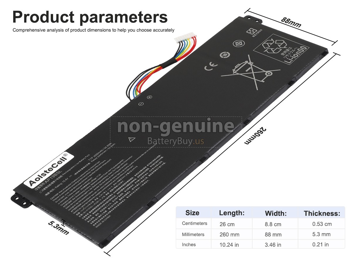 battery for Acer AP19B5L