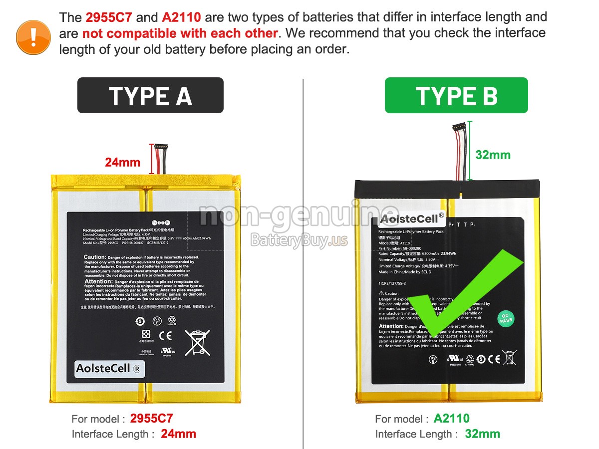 battery for Amazon A2110