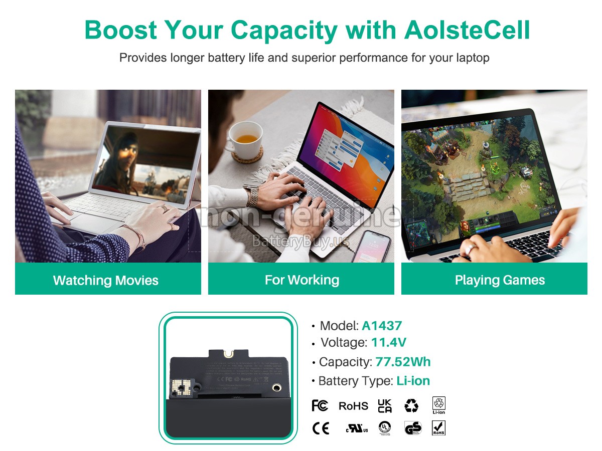 battery for Apple MacBook Pro 13-inch A1425(Late 2012)