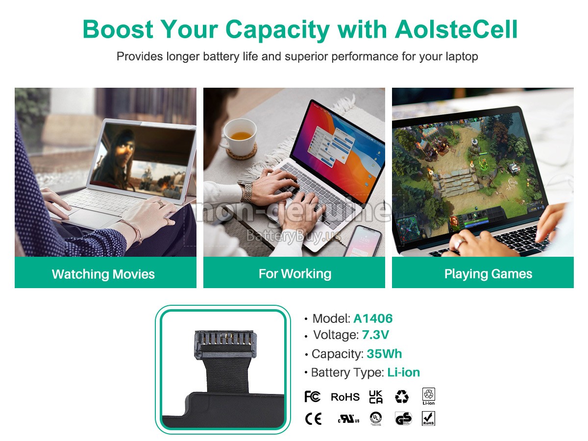 battery for Apple MacBook Air 11 inch A1370 (Mid 2011)