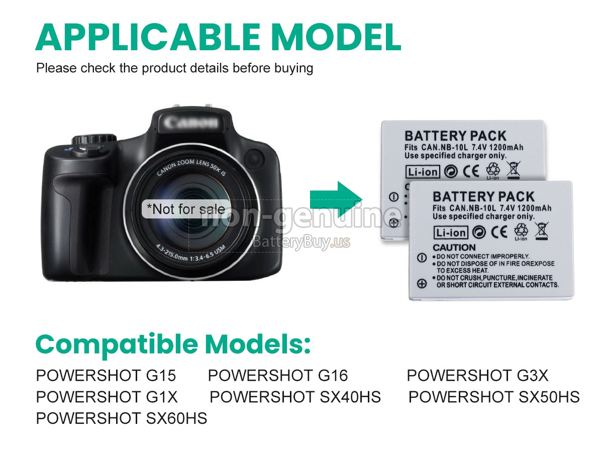 battery for Canon POWERSHOT G1X