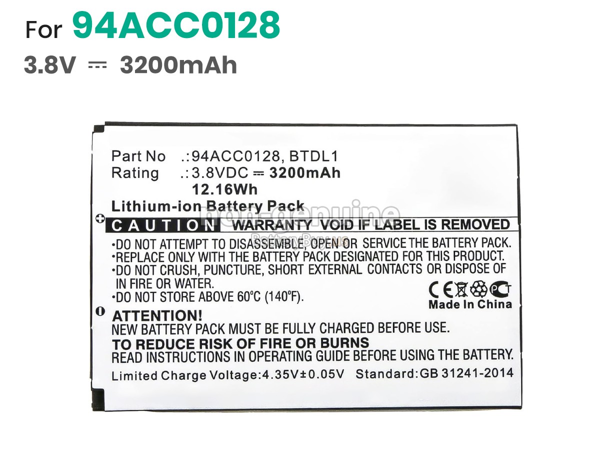 battery for Datalogic 94ACC0128