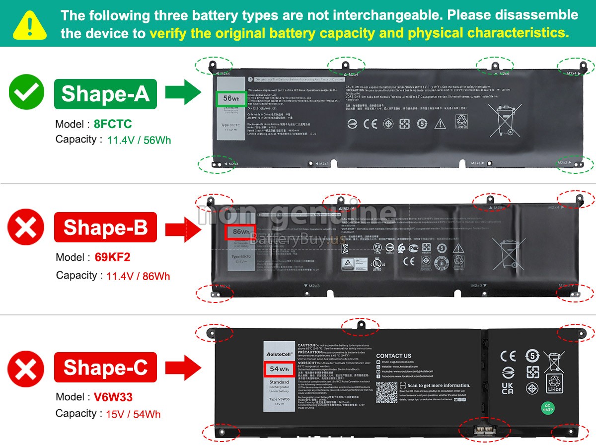 battery for Dell P106F