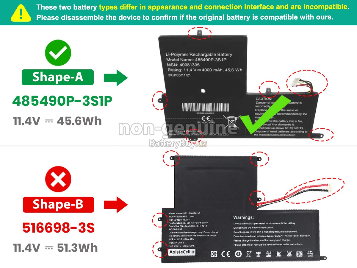battery for EVOO 516698-3S