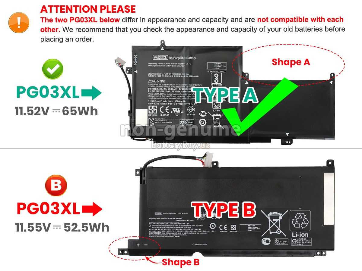 battery for HP PG03
