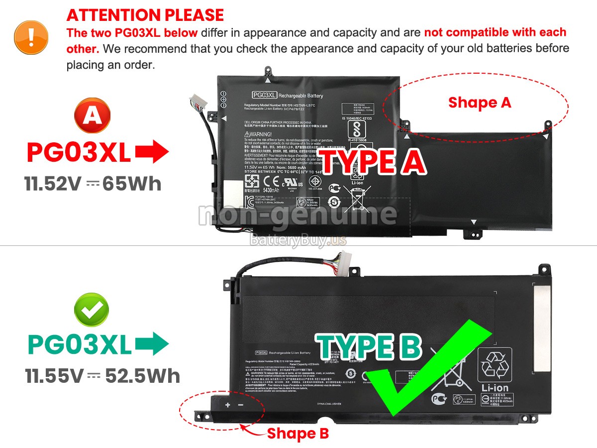 battery for HP PG03