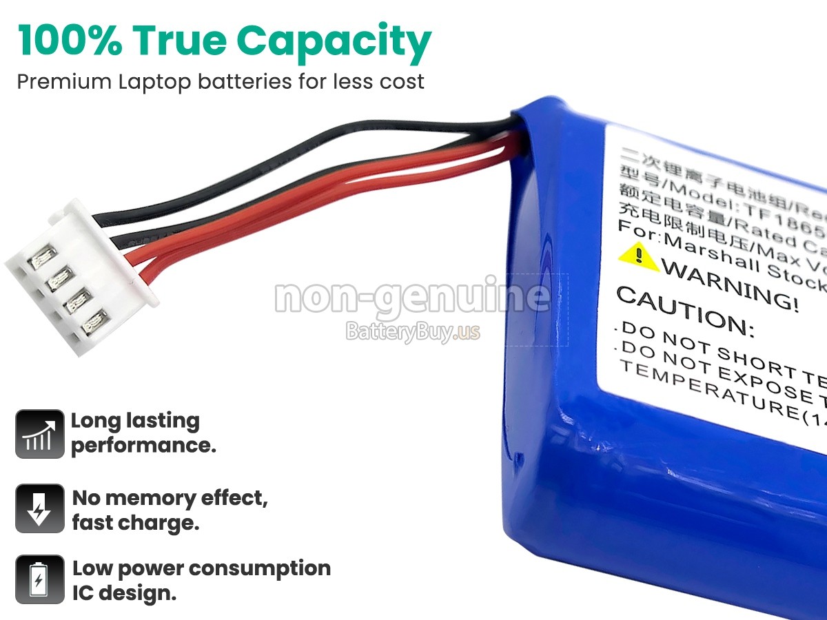 battery for Marshall TF18650-2600-1S3PA