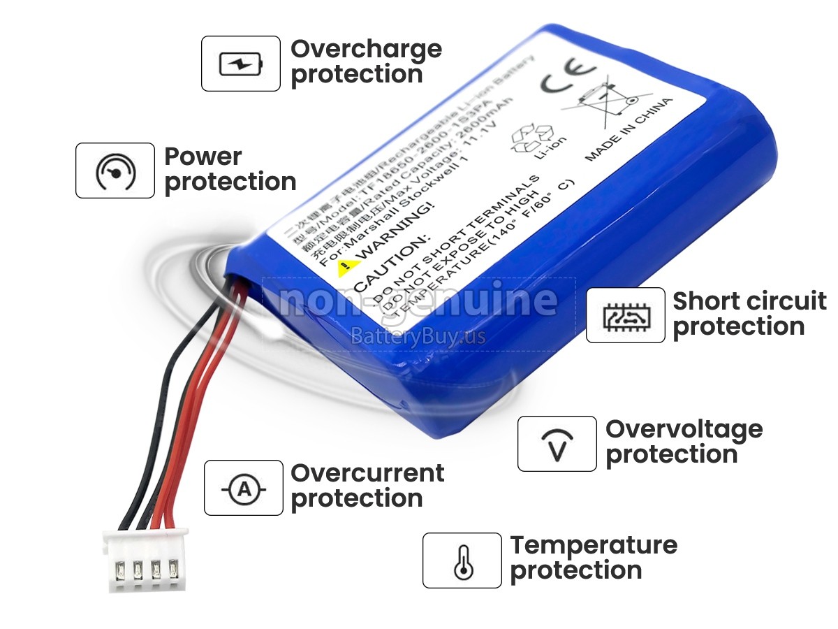 battery for Marshall TF18650-2600-1S3PA