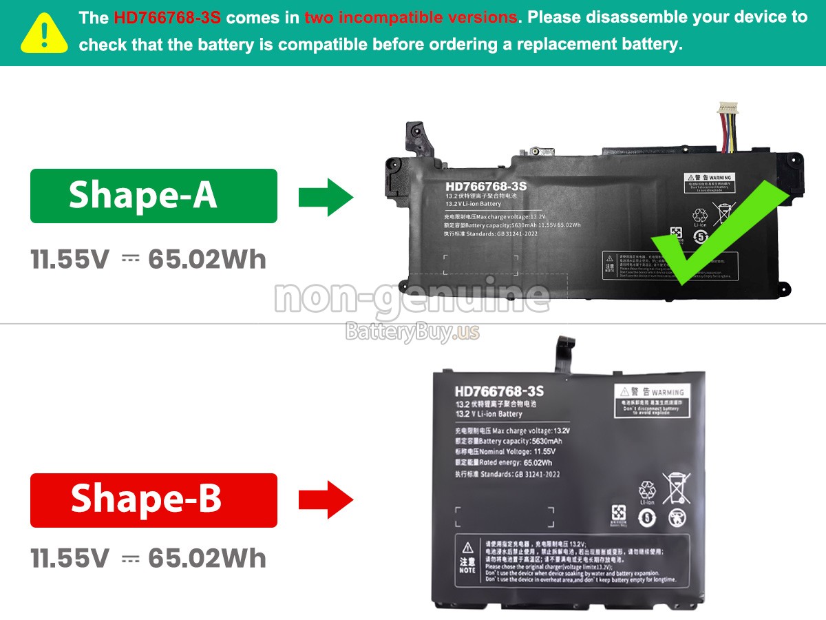 battery for One Mix HD766768-3S