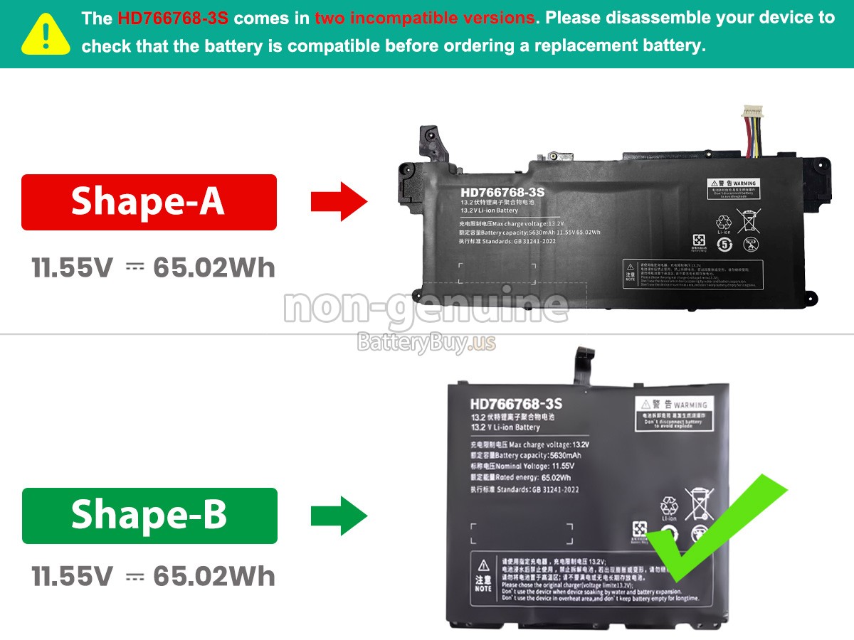 battery for One Mix HD766768-3S