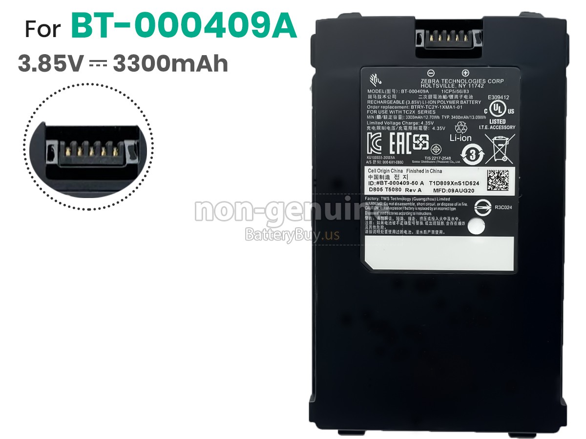 battery for Zebra BT-000409A